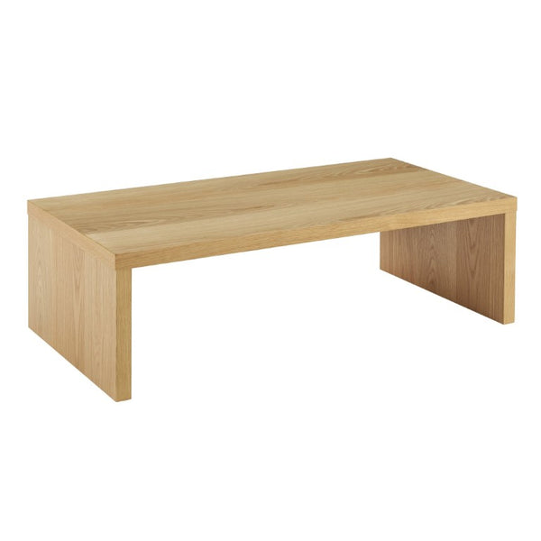 EuroStyle Abby Lacquered Coffee Table Low Profile Modern Design for Contemporary Living Rooms Oak 09704-OAK