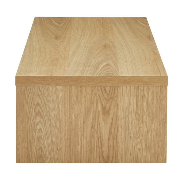 EuroStyle Abby Lacquered Coffee Table Low Profile Modern Design for Contemporary Living Rooms Oak 09704-OAK