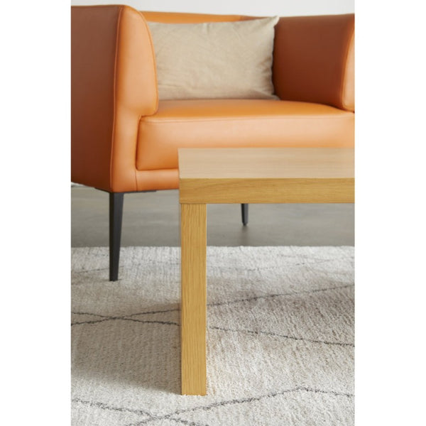 EuroStyle Abby Lacquered Coffee Table Low Profile Modern Design for Contemporary Living Rooms Oak 09704-OAK
