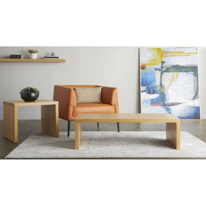EuroStyle Abby Lacquered Coffee Table Low Profile Modern Design for Contemporary Living Rooms Oak 09704-OAK