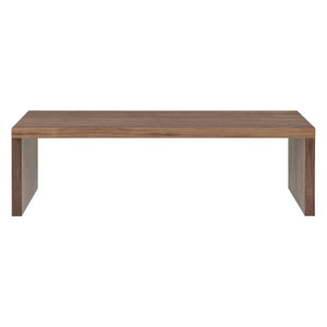 EuroStyle Abby Lacquered Coffee Table Low Profile Modern Design for Contemporary Living Rooms Walnut 09704-WAL