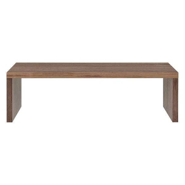 EuroStyle Abby Lacquered Coffee Table Low Profile Modern Design for Contemporary Living Rooms Walnut 09704-WAL