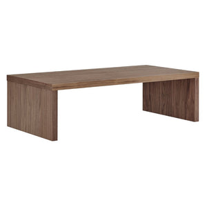 EuroStyle Abby Lacquered Coffee Table Low Profile Modern Design for Contemporary Living Rooms Walnut 09704-WAL