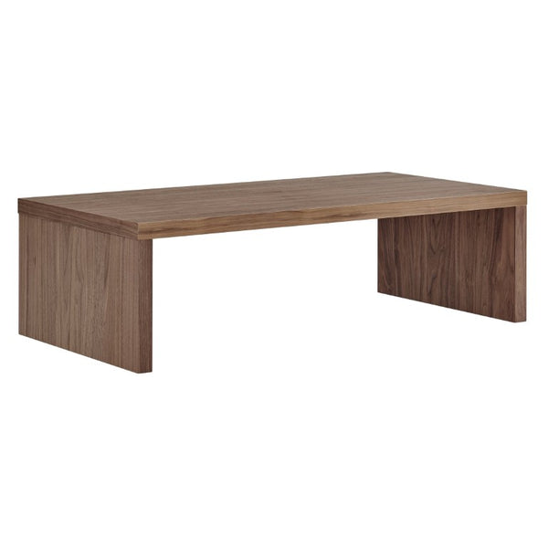 EuroStyle Abby Lacquered Coffee Table Low Profile Modern Design for Contemporary Living Rooms Walnut 09704-WAL