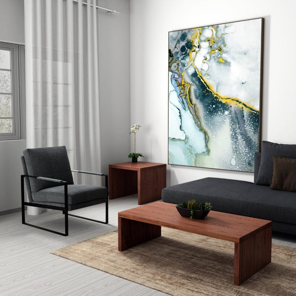 EuroStyle Abby Lacquered Coffee Table Low Profile Modern Design for Contemporary Living Rooms Walnut 09704-WAL