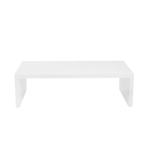 EuroStyle Abby Lacquered Coffee Table Low Profile Modern Design for Contemporary Living Rooms High Gloss White 09704WHT