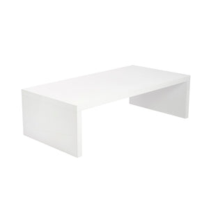 EuroStyle Abby Lacquered Coffee Table Low Profile Modern Design for Contemporary Living Rooms High Gloss White 09704WHT