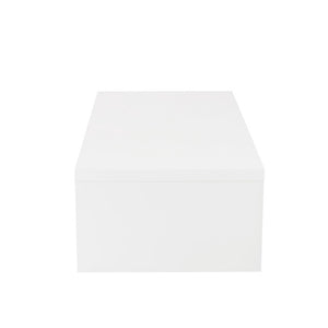 EuroStyle Abby Lacquered Coffee Table Low Profile Modern Design for Contemporary Living Rooms High Gloss White 09704WHT