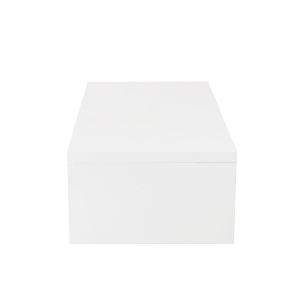 EuroStyle Abby Lacquered Coffee Table Low Profile Modern Design for Contemporary Living Rooms High Gloss White 09704WHT