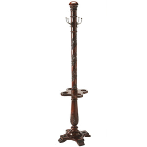 Butler Specialty Laird Elegant Free-standing Coat Rack With Umbrella Holder And Hand-carved Details For Entryway Style Dark Brown Rubberwood,Resin,Zinc 971024-butler