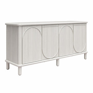English Elm Selena Whitewashed Wood Credenza with Four Doors and Adjustable Storage Shelves B2733S00012