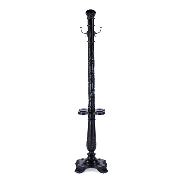 Butler Specialty Laird Elegant Free-standing Coat Rack With Umbrella Holder - Hand-carved Details For Entryway Style Black Rubberwood,Resin,Zinc 971111-butler