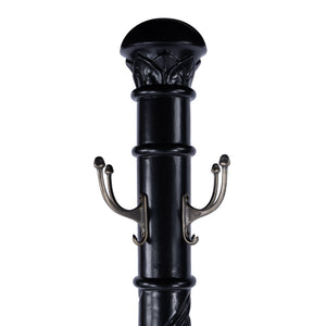 Butler Specialty Laird Elegant Free-standing Coat Rack With Umbrella Holder - Hand-carved Details For Entryway Style Black Rubberwood,Resin,Zinc 971111-butler