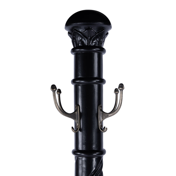 Butler Specialty Laird Elegant Free-standing Coat Rack With Umbrella Holder - Hand-carved Details For Entryway Style Black Rubberwood,Resin,Zinc 971111-butler