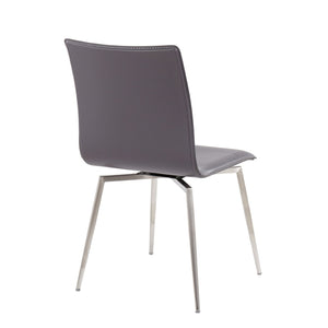 English Elm Mason Swivel Dining Chairs Faux Leather Upholstered with Steel Base Set of 2 B202P223612