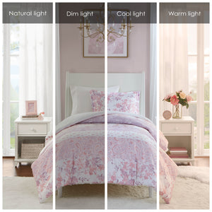 English Elm 2PCS Washed Microfiber Twin/Twin XL Comforter Set with Plush Poly Fill and Soft Standard Sham Pair Pink 11.42 L x 9.45 W x 3.15 H B035P341215