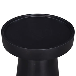 English Elm Glam FSC-Certified Mango Wood End Table 16" Round Top Pedestal 21" Height Black Finish Accent B2741P286135