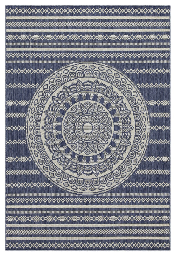English Elm Sunshine Blue 7'10" X 10'3" Indoor/Outdoor Area Rug - Durable, Easy-Care, Pet-Friendly Design! B186P198898-GIGA
