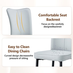 English Elm Table And Chair Set - 69.5" Modern Black Wood Dining Table With 4 Light Gray Pu Chairs For Style W1151S04312-GIGA