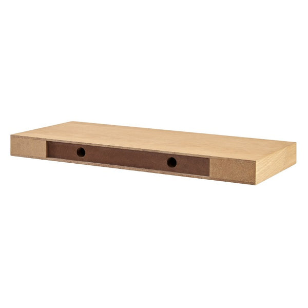 EuroStyle Barney Wall Mounted Floating Shelf Ash Veneer Display Unit for Modern Interiors Oak 09740-OAK