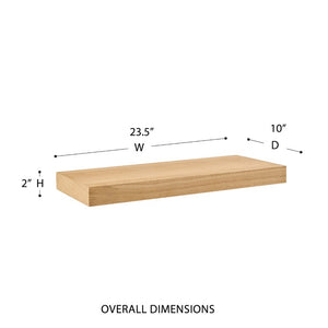 EuroStyle Barney Wall Mounted Floating Shelf Ash Veneer Display Unit for Modern Interiors Oak 09740-OAK