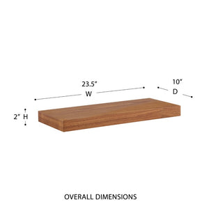 EuroStyle Barney Wall Mounted Floating Shelf Ash Veneer Display Unit for Modern Interiors Walnut 09740-WAL