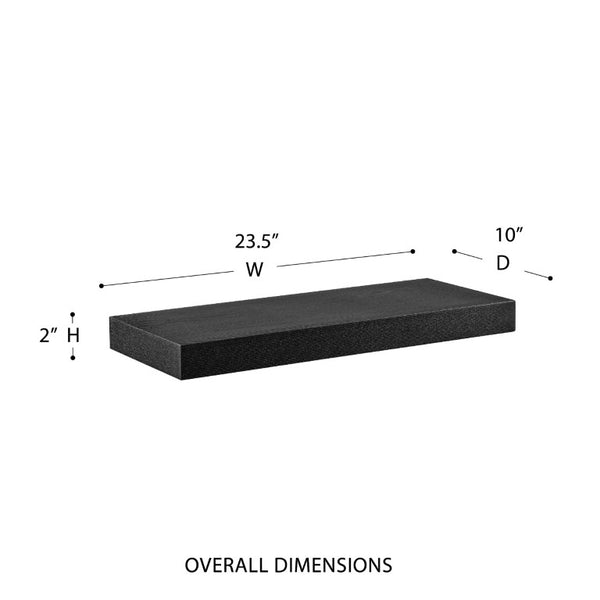 EuroStyle Barney Wall Mounted Floating Shelf Ash Veneer Display Unit for Modern Interiors Wenge 09740-WEN