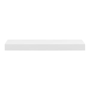 EuroStyle Barney Wall Mounted Floating Shelf Ash Veneer Display Unit for Modern Interiors High Gloss White 09740-WHT