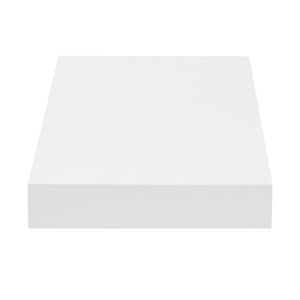 EuroStyle Barney Wall Mounted Floating Shelf Ash Veneer Display Unit for Modern Interiors High Gloss White 09740-WHT