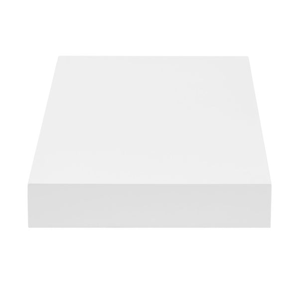 EuroStyle Barney Wall Mounted Floating Shelf Ash Veneer Display Unit for Modern Interiors High Gloss White 09740-WHT