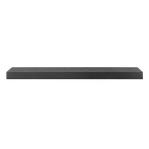 EuroStyle Barney Ash Veneer Floating Wall Shelf Minimalist Display for Living Room or Home Office Matte Black 09742-MTBLK
