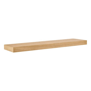 EuroStyle Barney Ash Veneer Floating Wall Shelf Minimalist Display for Living Room or Home Office Oak 09742-OAK