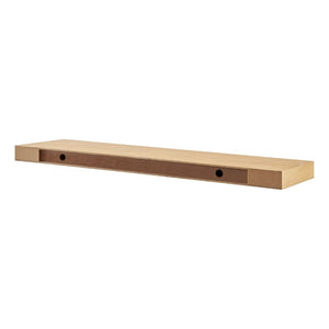 EuroStyle Barney Ash Veneer Floating Wall Shelf Minimalist Display for Living Room or Home Office Oak 09742-OAK
