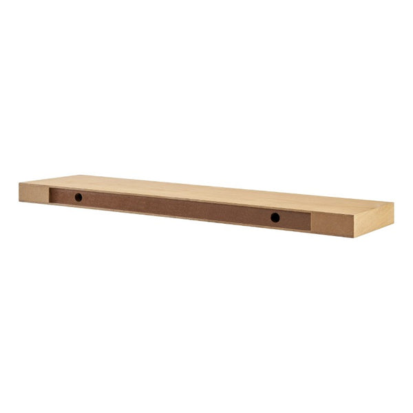 EuroStyle Barney Ash Veneer Floating Wall Shelf Minimalist Display for Living Room or Home Office Oak 09742-OAK