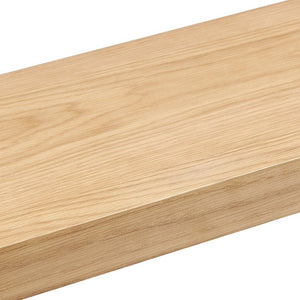 EuroStyle Barney Ash Veneer Floating Wall Shelf Minimalist Display for Living Room or Home Office Oak 09742-OAK
