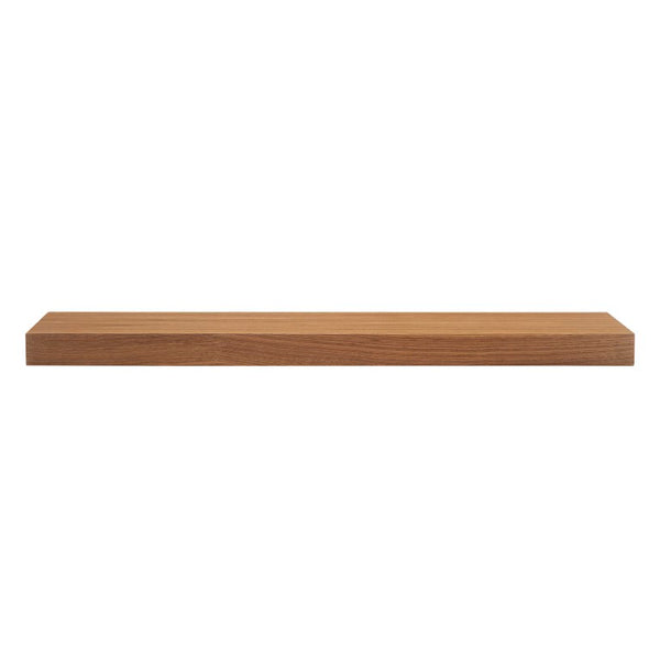 EuroStyle Barney Ash Veneer Floating Wall Shelf Minimalist Display for Living Room or Home Office Walnut 09742-WAL