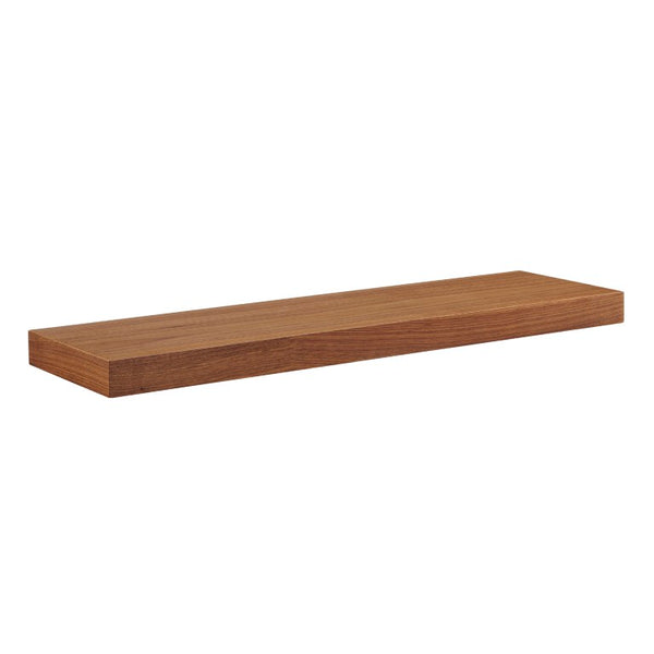 EuroStyle Barney Ash Veneer Floating Wall Shelf Minimalist Display for Living Room or Home Office Walnut 09742-WAL