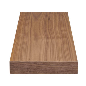 EuroStyle Barney Ash Veneer Floating Wall Shelf Minimalist Display for Living Room or Home Office Walnut 09742-WAL