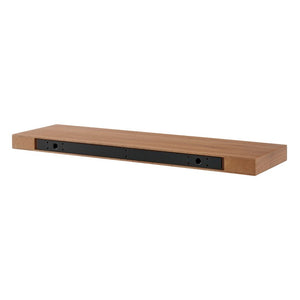 EuroStyle Barney Ash Veneer Floating Wall Shelf Minimalist Display for Living Room or Home Office Walnut 09742-WAL