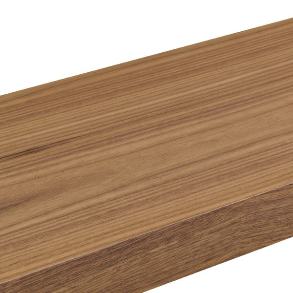 EuroStyle Barney Ash Veneer Floating Wall Shelf Minimalist Display for Living Room or Home Office Walnut 09742-WAL
