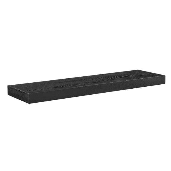 EuroStyle Barney Ash Veneer Floating Wall Shelf Minimalist Display for Living Room or Home Office Wenge 09742-WEN