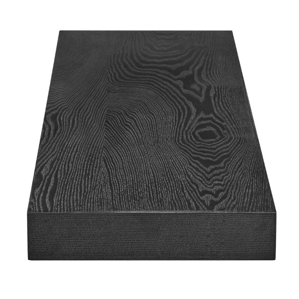 EuroStyle Barney Ash Veneer Floating Wall Shelf Minimalist Display for Living Room or Home Office Wenge 09742-WEN