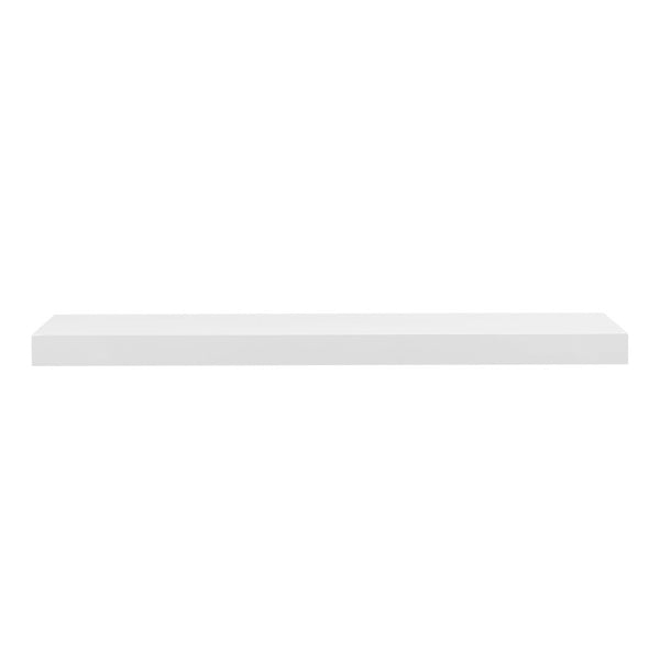 EuroStyle Barney Ash Veneer Floating Wall Shelf Minimalist Display for Living Room or Home Office High Gloss White 09742-WHT