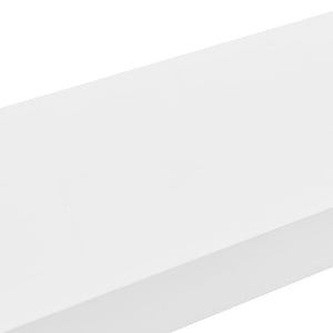 EuroStyle Barney Ash Veneer Floating Wall Shelf Minimalist Display for Living Room or Home Office High Gloss White 09742-WHT