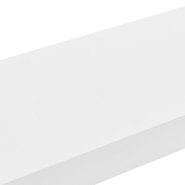 EuroStyle Barney Ash Veneer Floating Wall Shelf Minimalist Display for Living Room or Home Office High Gloss White 09742-WHT