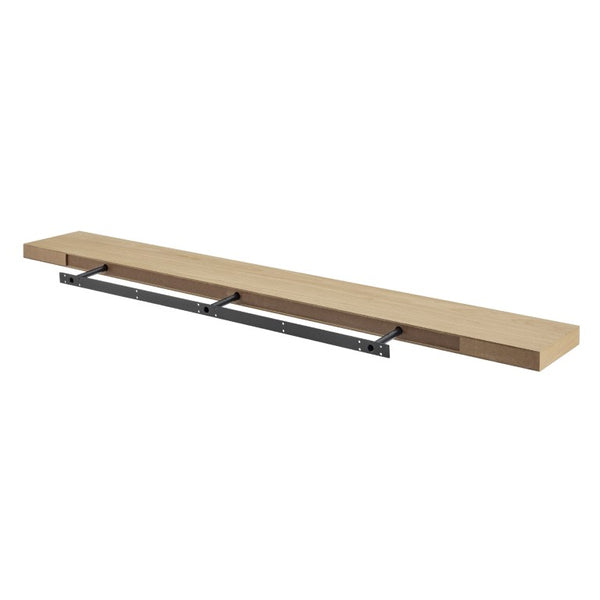 EuroStyle Barney Floating Wall Shelf with American Veneer Finish for Modern Display Space Oak 09747-OAK