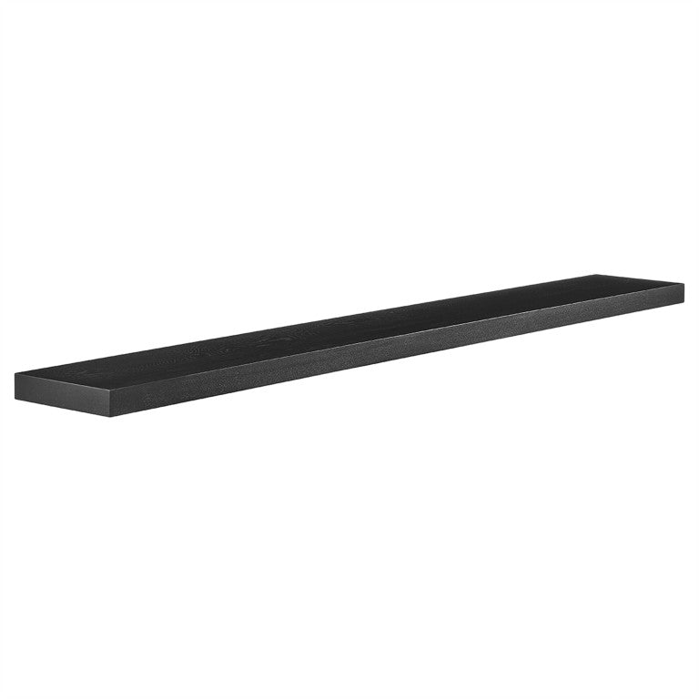 EuroStyle Barney Floating Wall Shelf with American Veneer Finish for Modern Display Space Matte Black 09747MTBLK