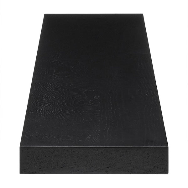 EuroStyle Barney Floating Wall Shelf with American Veneer Finish for Modern Display Space Matte Black 09747MTBLK