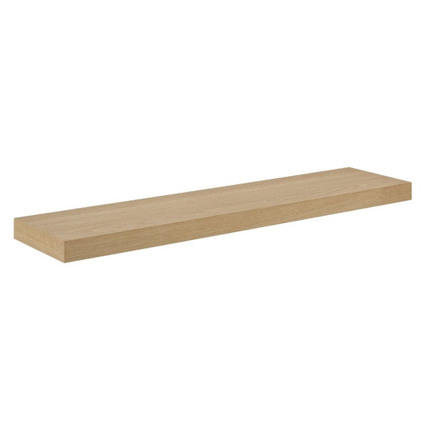 EuroStyle Barney Wall Mounted Floating Shelf American Wood Veneer Bracket Free Display Ledge Oak 09748-OAK