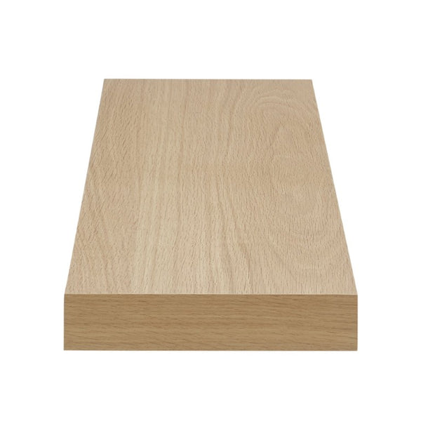 EuroStyle Barney Wall Mounted Floating Shelf American Wood Veneer Bracket Free Display Ledge Oak 09748-OAK
